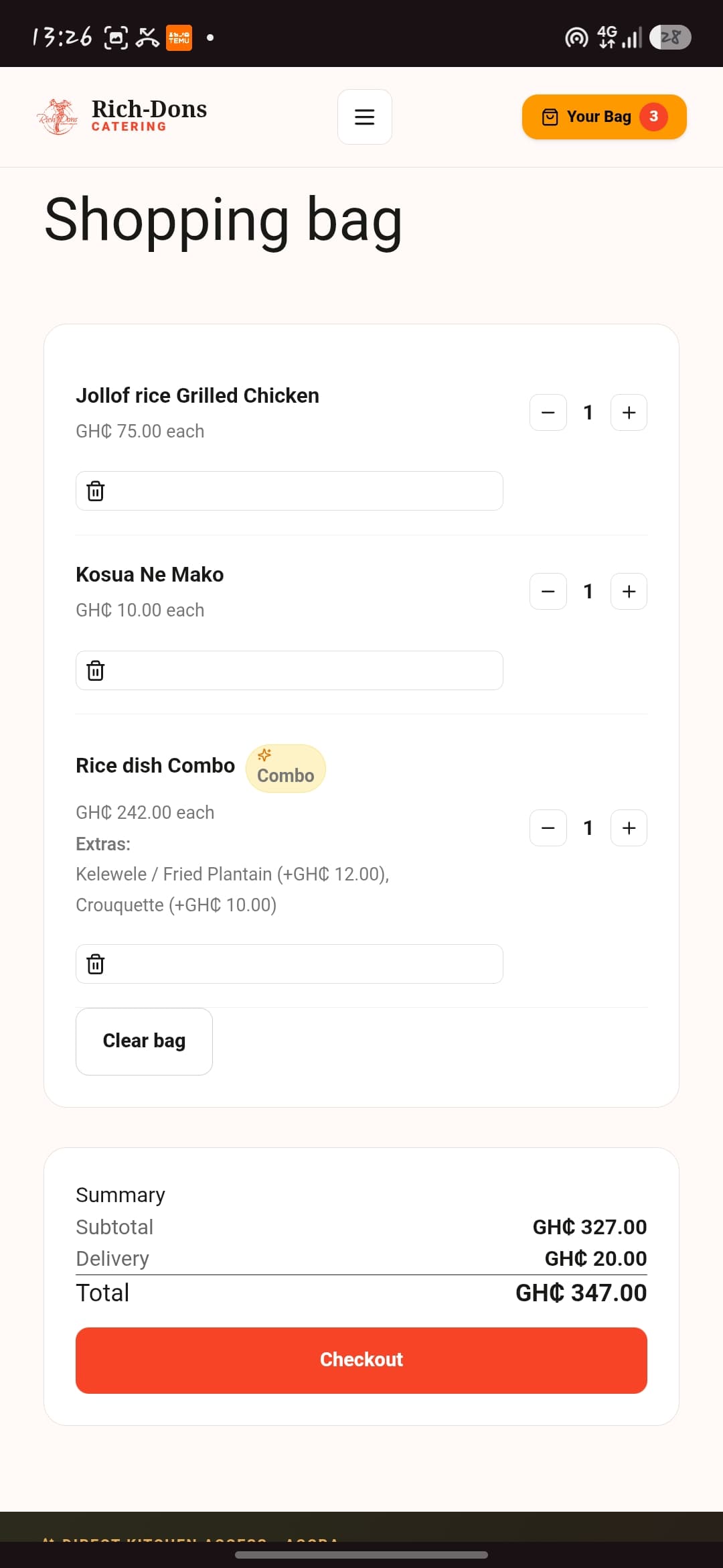 Step 3: Confirm order directly with our kitchen over WhatsApp